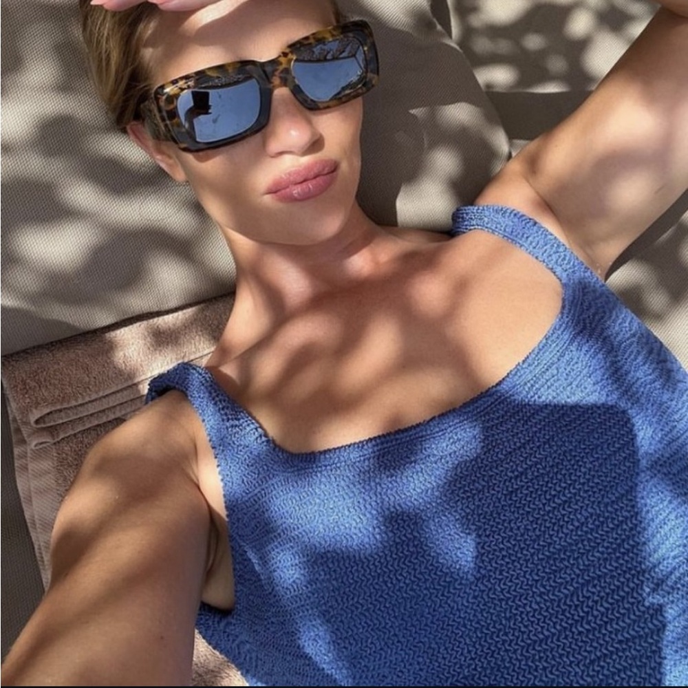 Hunza G The Square Neck One Piece Swimsuit in Denim 🌊 💙